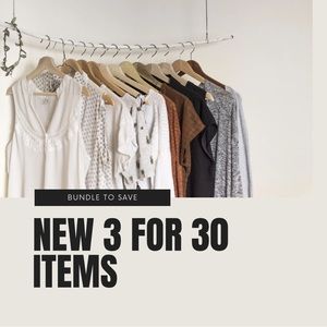 Bundle items labeled “3 for $30” in the title!